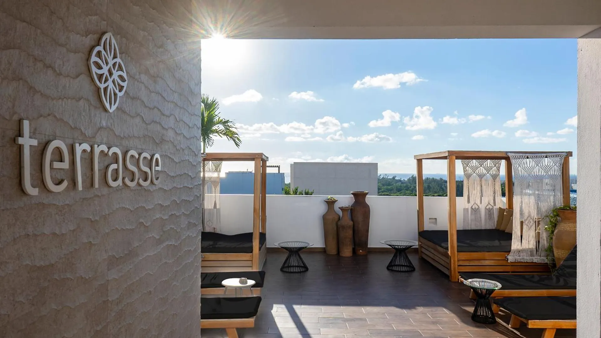 Terrasse Hotel Playa Del Carmen Mexiko